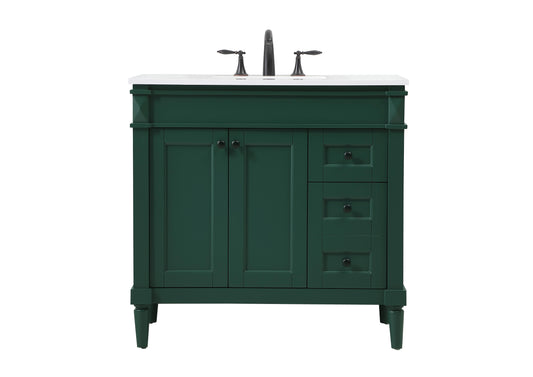 36 inch Single Bathroom Vanity in Green - BC3203635GN