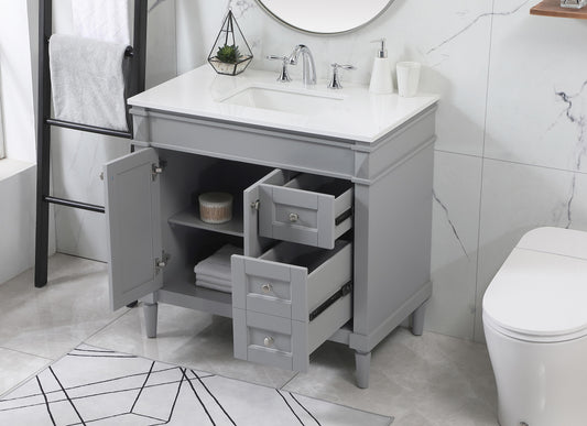 36 inch Single Bathroom Vanity in Grey - BC3203635GR