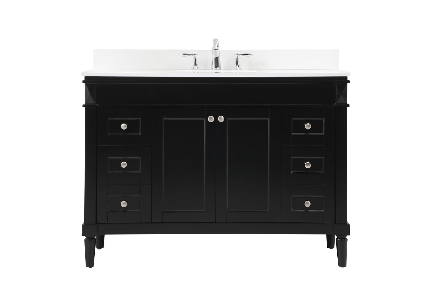 48 inch Single Bathroom Vanity in Black with backsplash - BC3204835BK-BS