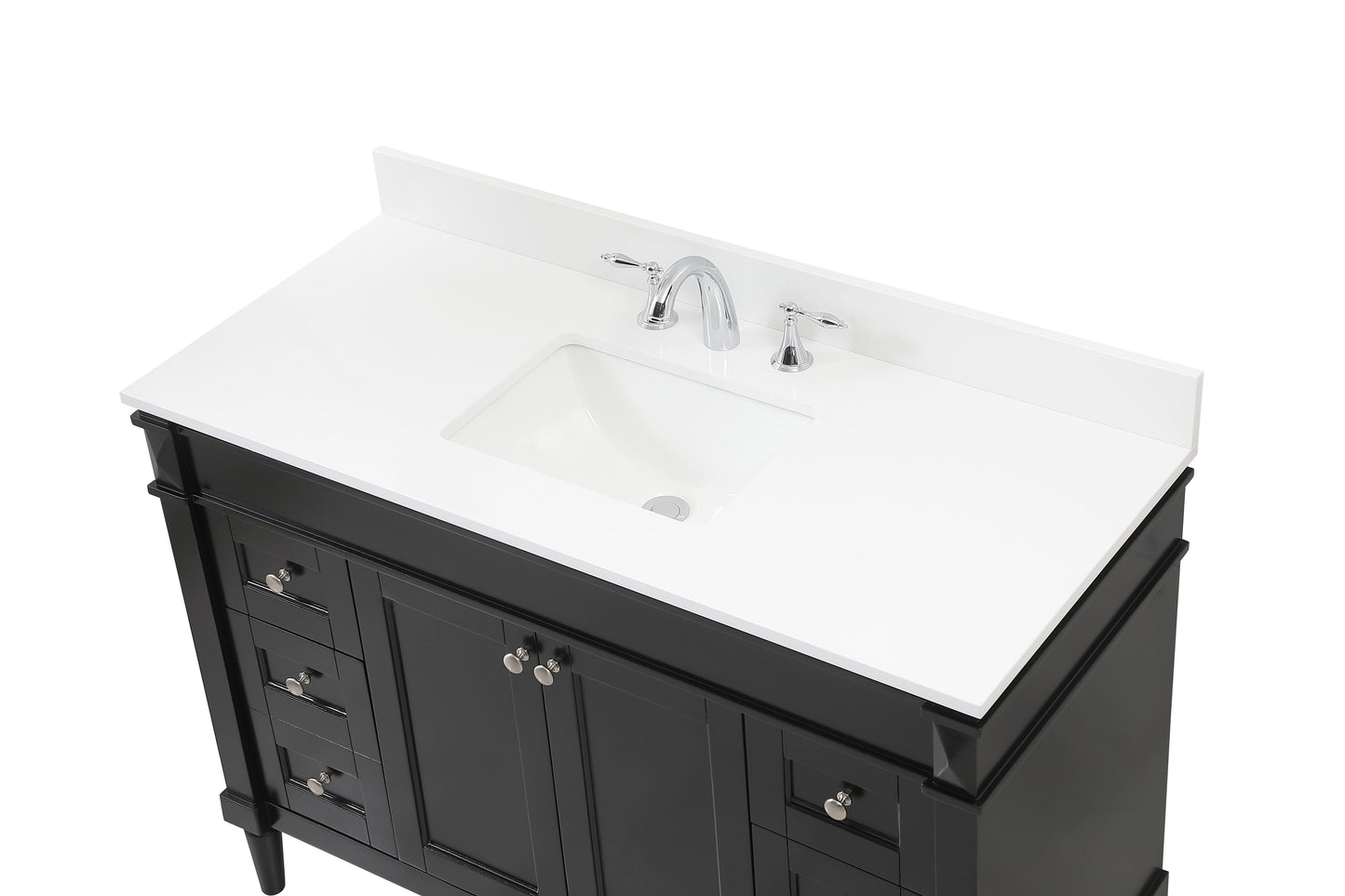 48 inch Single Bathroom Vanity in Black with backsplash - BC3204835BK-BS