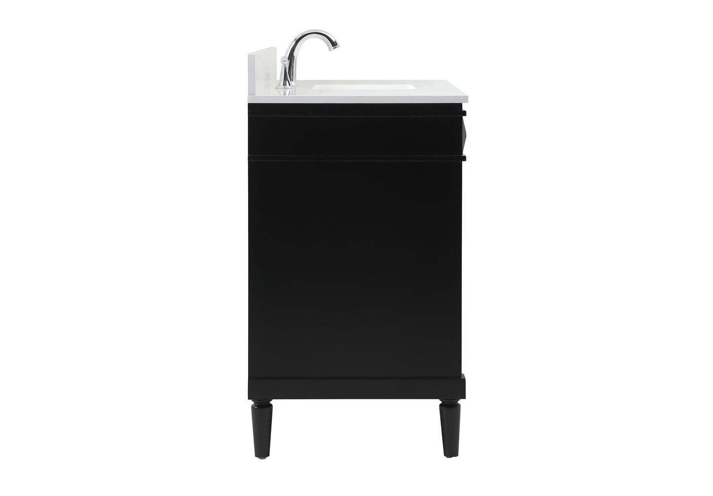 48 inch Single Bathroom Vanity in Black with backsplash - BC3204835BK-BS