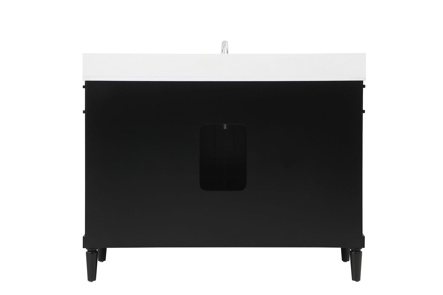 48 inch Single Bathroom Vanity in Black with backsplash - BC3204835BK-BS