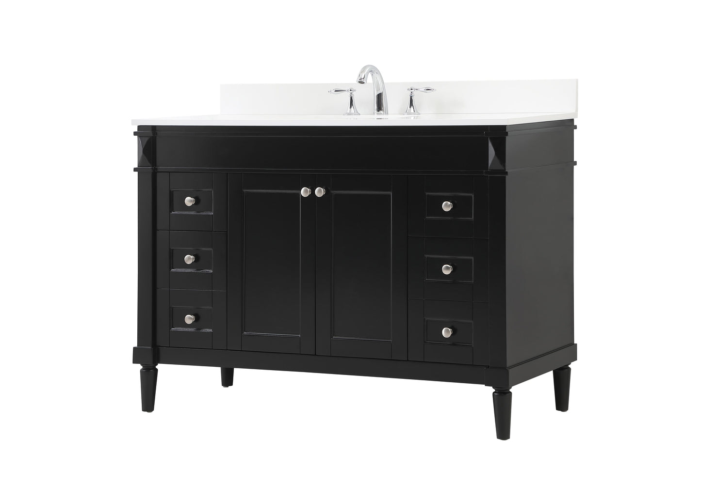 48 inch Single Bathroom Vanity in Black with backsplash - BC3204835BK-BS