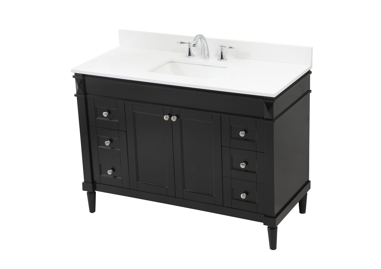 48 inch Single Bathroom Vanity in Black with backsplash - BC3204835BK-BS