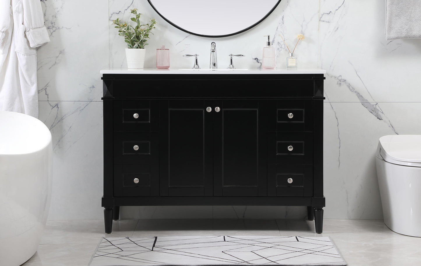 48 inch Single Bathroom Vanity in Black - BC3204835BK