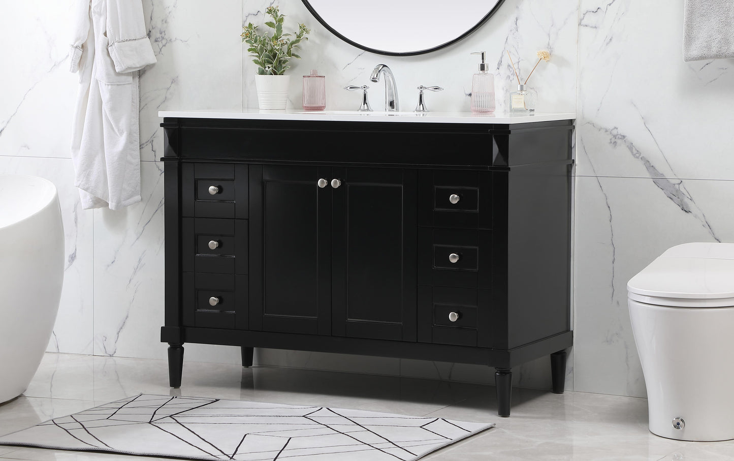 48 inch Single Bathroom Vanity in Black - BC3204835BK