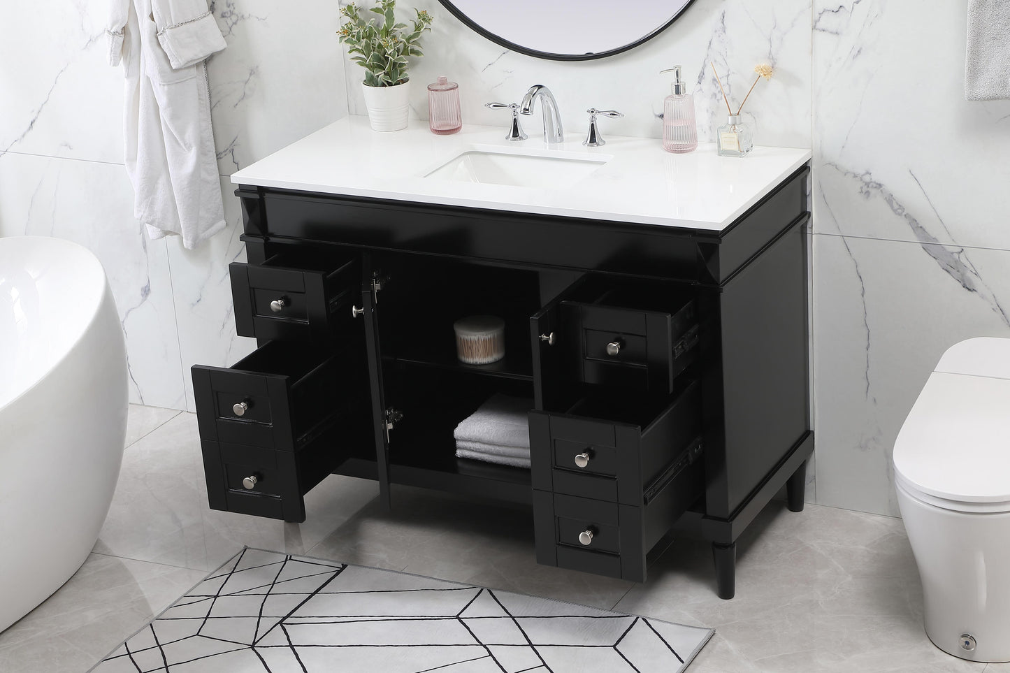 48 inch Single Bathroom Vanity in Black - BC3204835BK