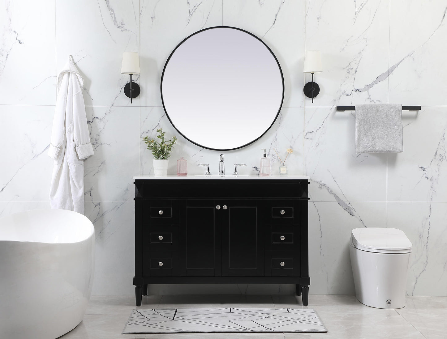 48 inch Single Bathroom Vanity in Black - BC3204835BK