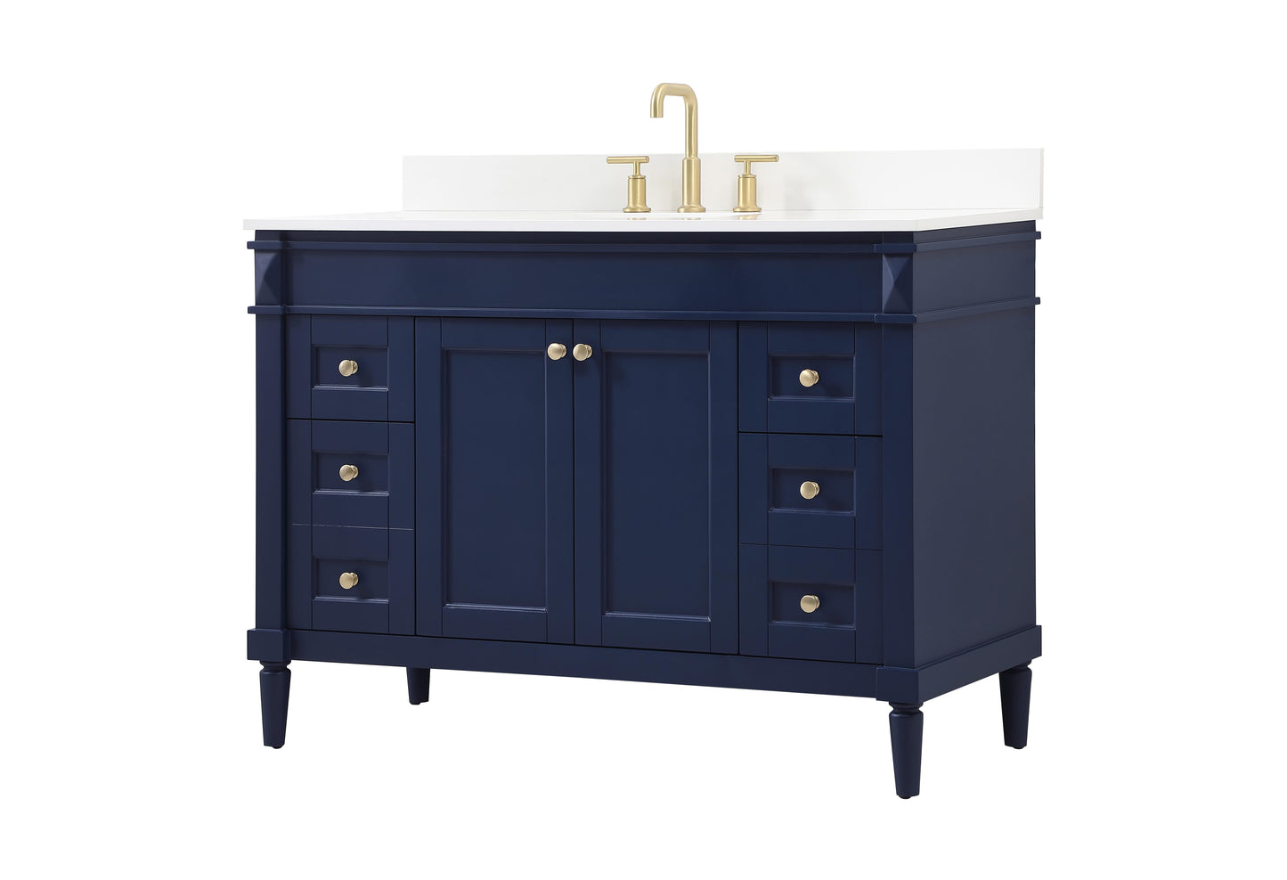 48 inch Single Bathroom Vanity in Blue with backsplash - BC3204835BL-BS