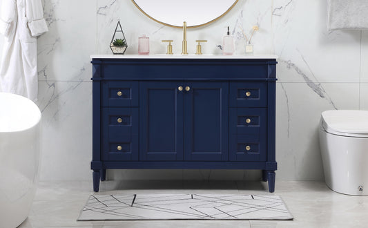 48 inch Single Bathroom Vanity in Blue - BC3204835BL