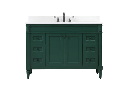 48 inch Single Bathroom Vanity in Green with backsplash - BC3204835GN-BS