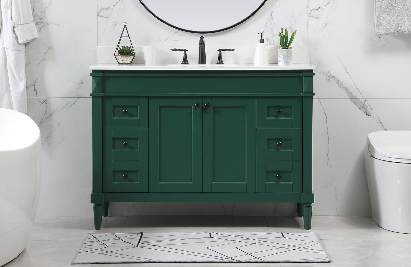 48 inch Single Bathroom Vanity in Green with backsplash - BC3204835GN-BS