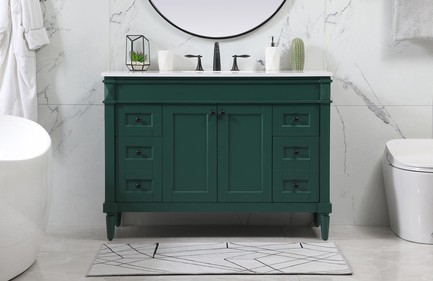 48 inch Single Bathroom Vanity in Green - BC3204835GN