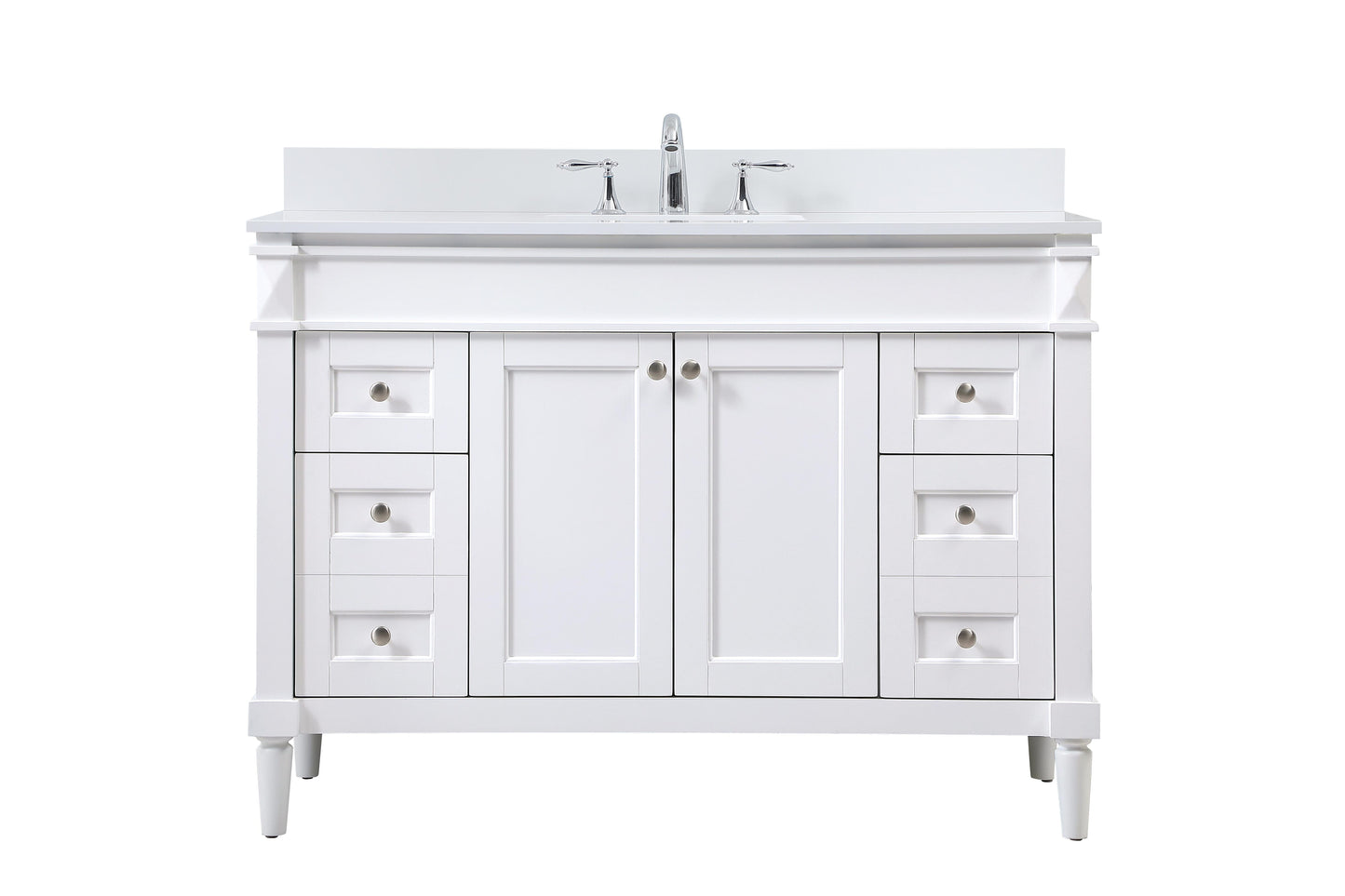 48 inch Single Bathroom Vanity in White with backsplash - BC3204835WH-BS