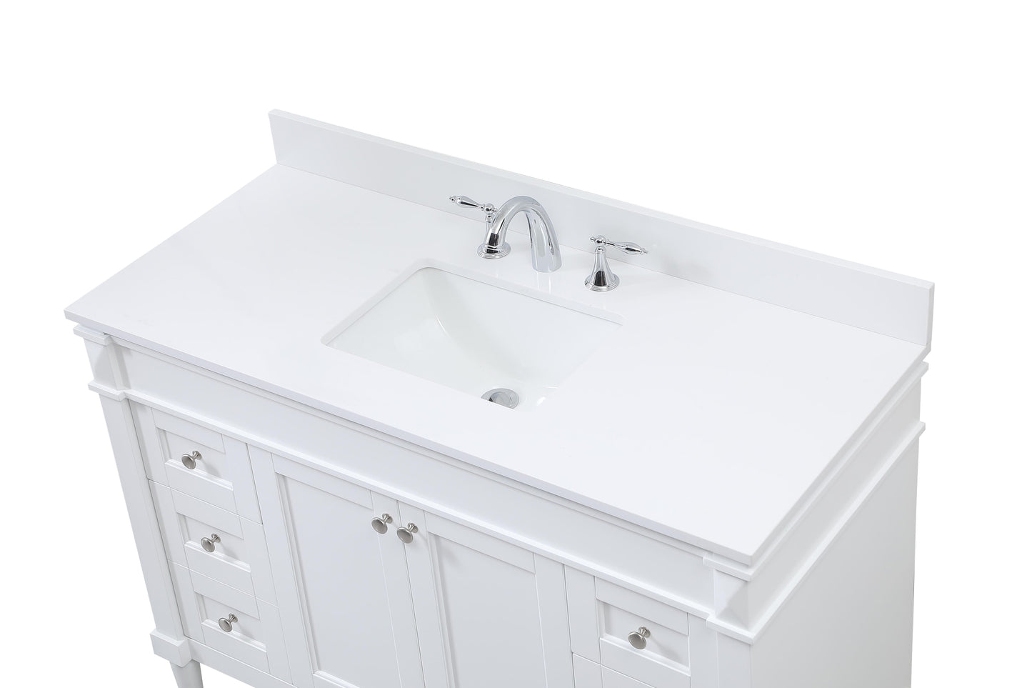 48 inch Single Bathroom Vanity in White with backsplash - BC3204835WH-BS