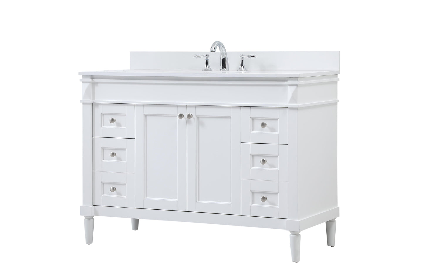 48 inch Single Bathroom Vanity in White with backsplash - BC3204835WH-BS