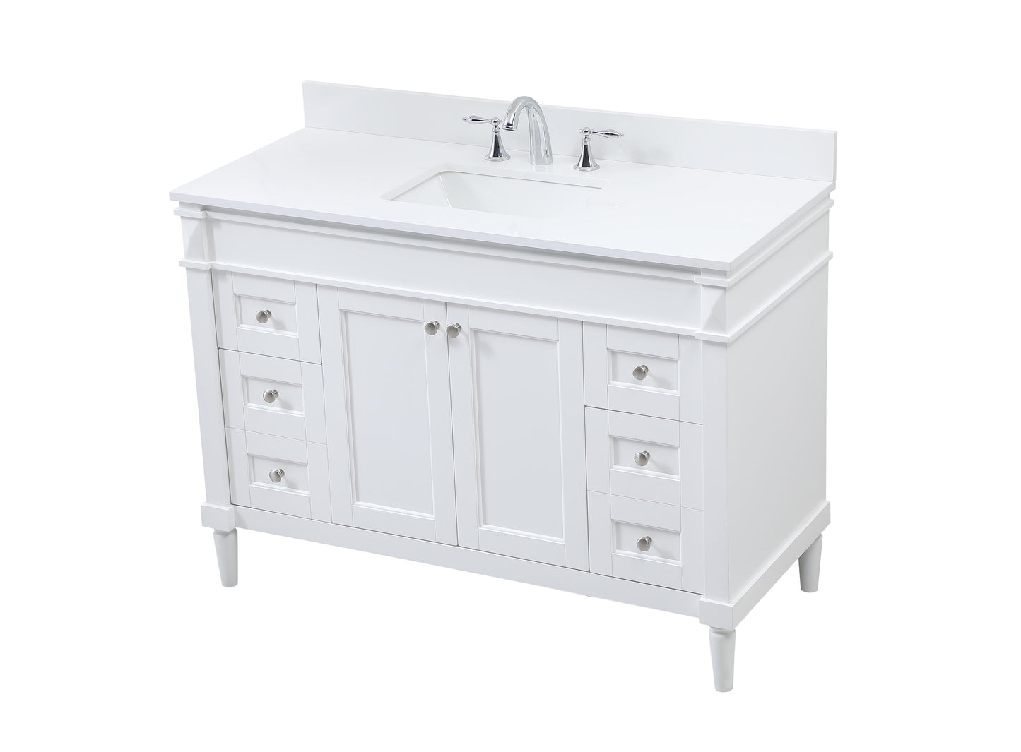 48 inch Single Bathroom Vanity in White with backsplash - BC3204835WH-BS