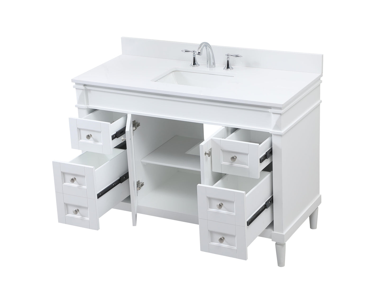 48 inch Single Bathroom Vanity in White with backsplash - BC3204835WH-BS