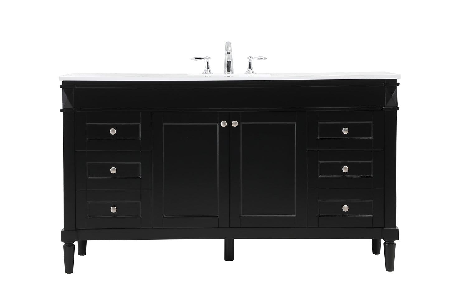 60 inch Single Bathroom Vanity in Black - BC3206035BK