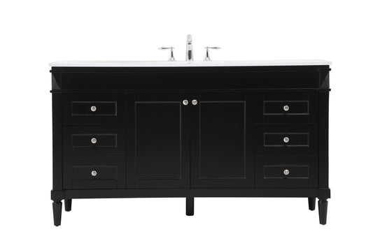 60 inch Single Bathroom Vanity in Black - BC3206035BK