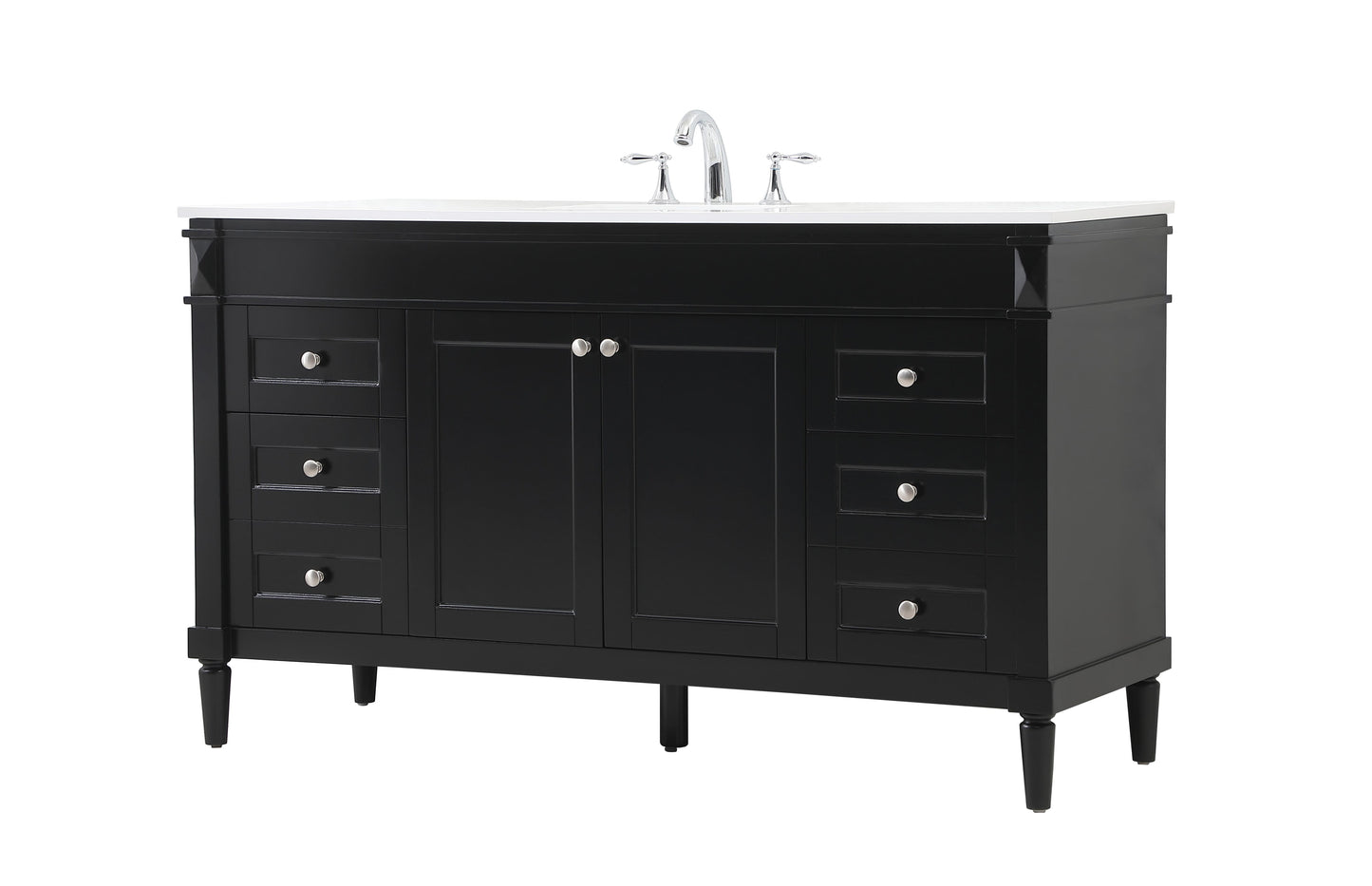 60 inch Single Bathroom Vanity in Black - BC3206035BK