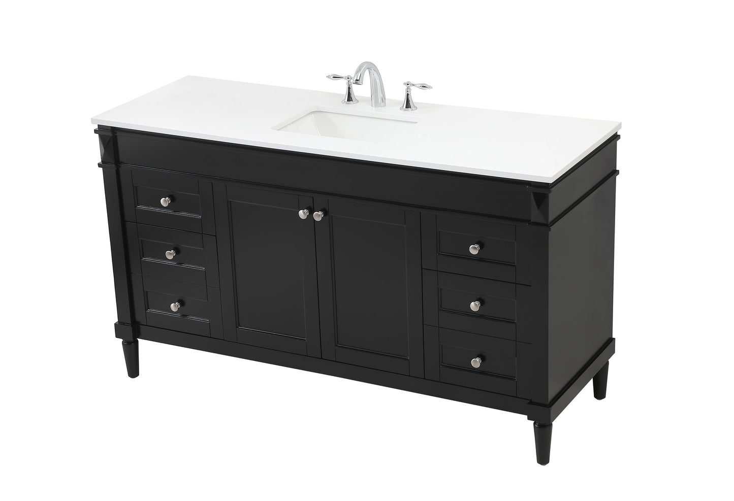 60 inch Single Bathroom Vanity in Black - BC3206035BK