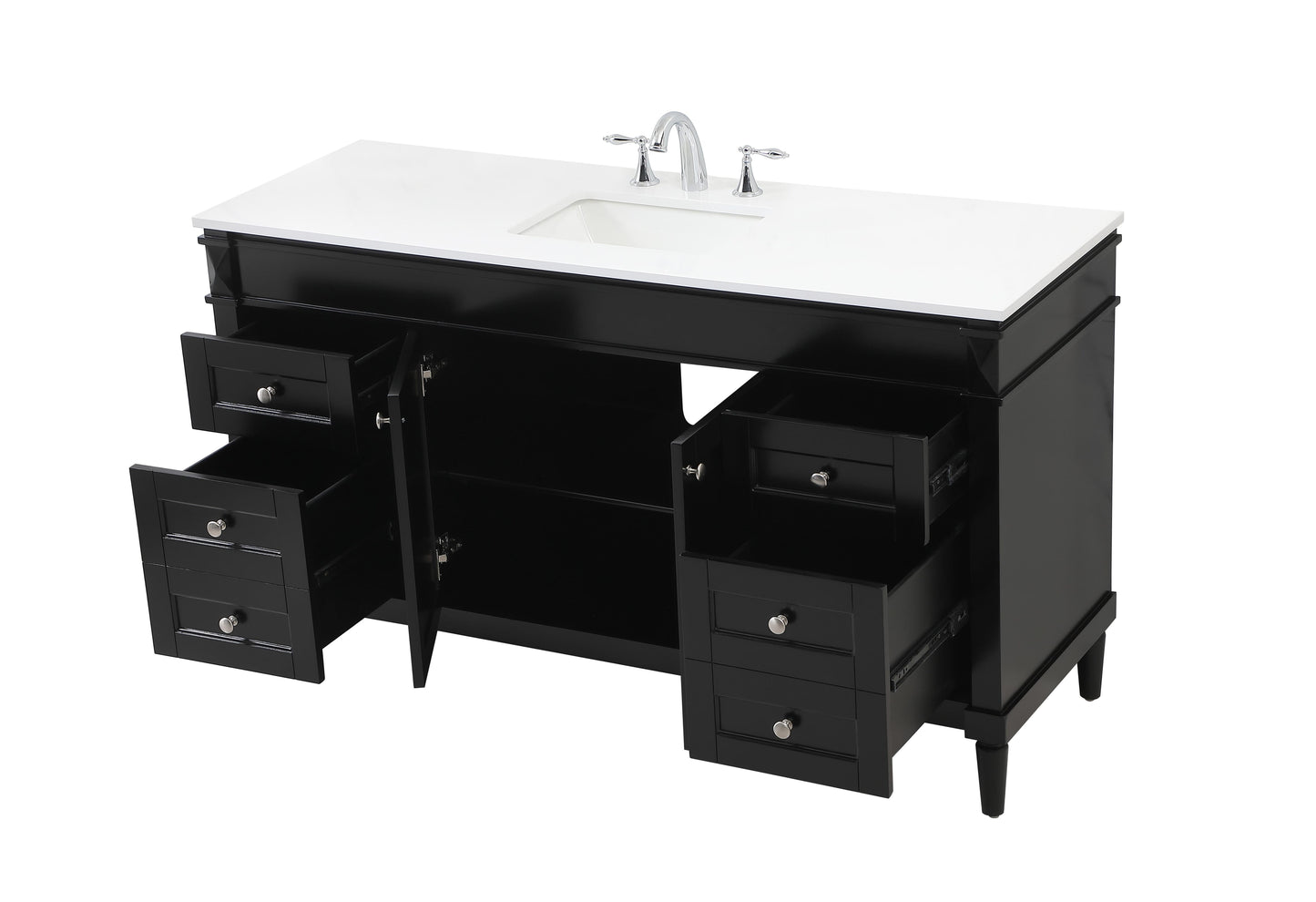 60 inch Single Bathroom Vanity in Black - BC3206035BK