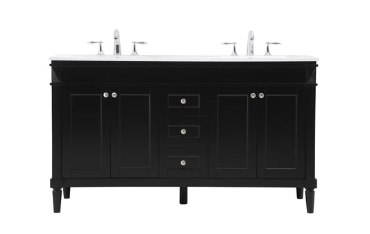 60 inch Double Bathroom Vanity in Black - BC320D6035BK