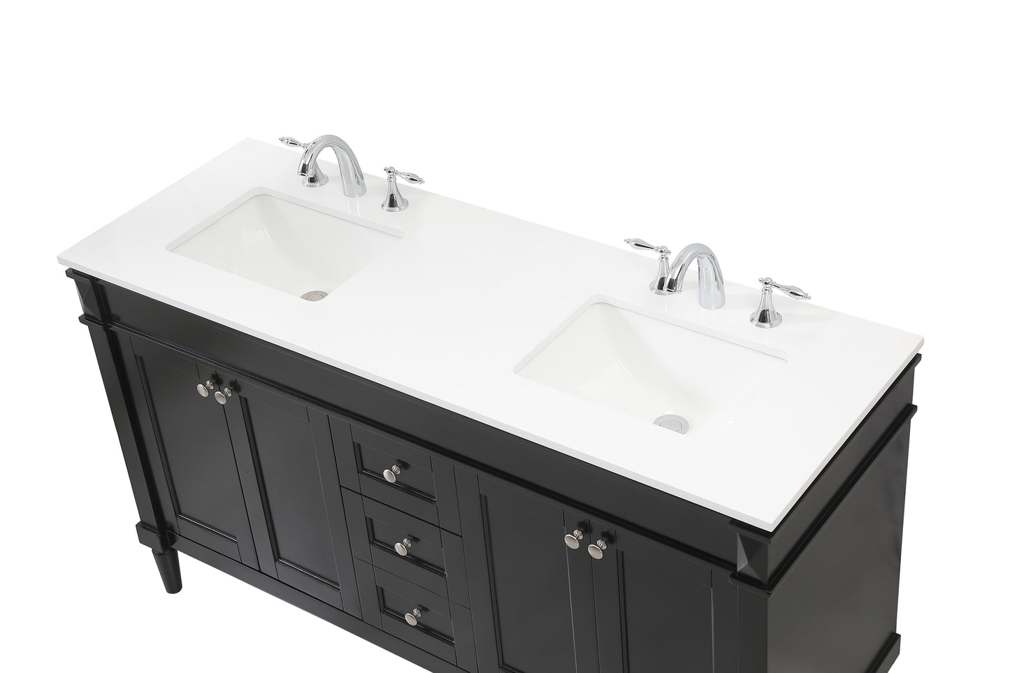 60 inch Double Bathroom Vanity in Black - BC320D6035BK