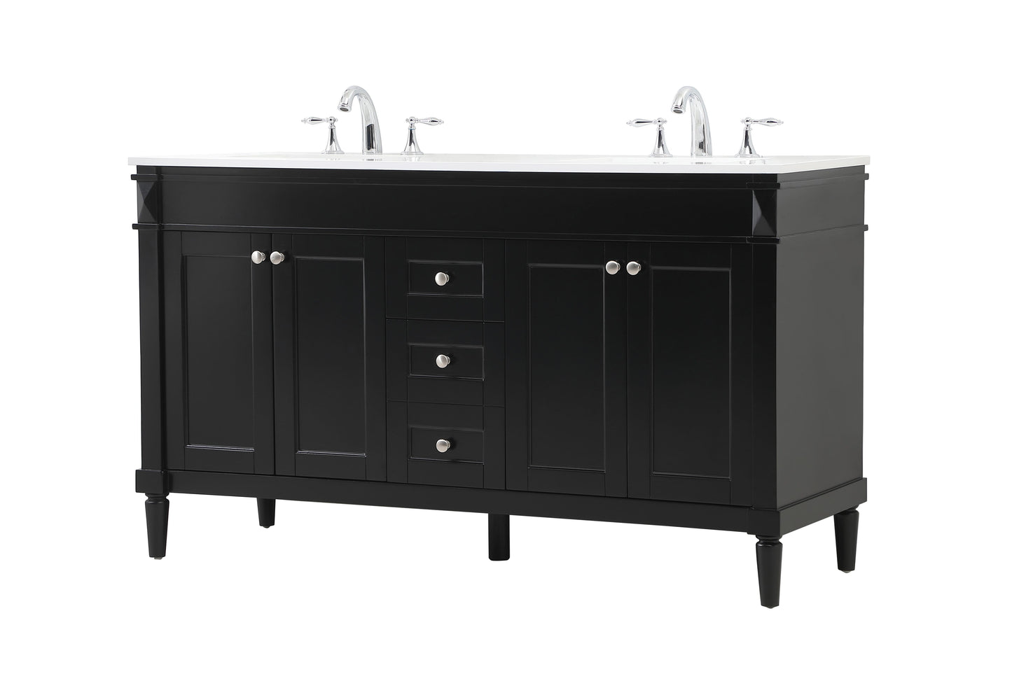 60 inch Double Bathroom Vanity in Black - BC320D6035BK