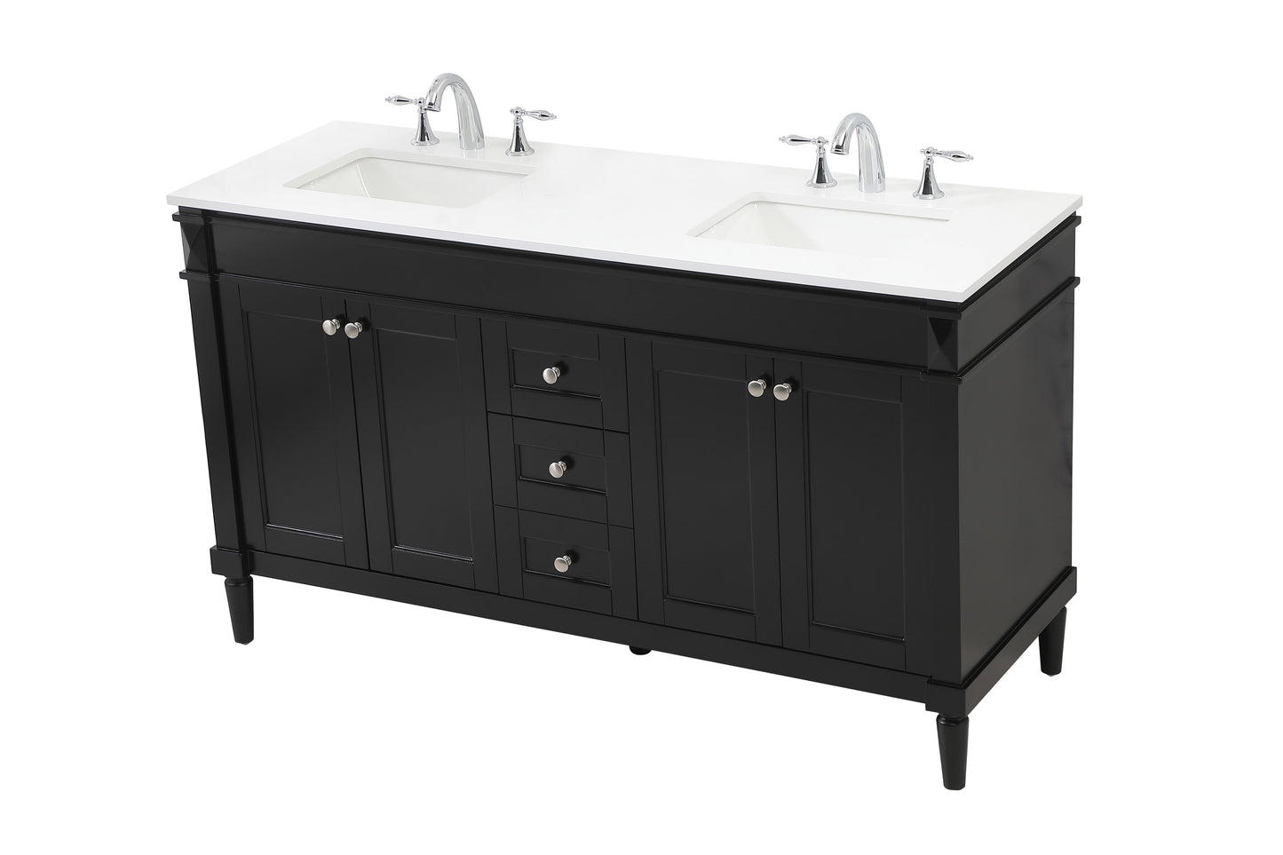 60 inch Double Bathroom Vanity in Black - BC320D6035BK