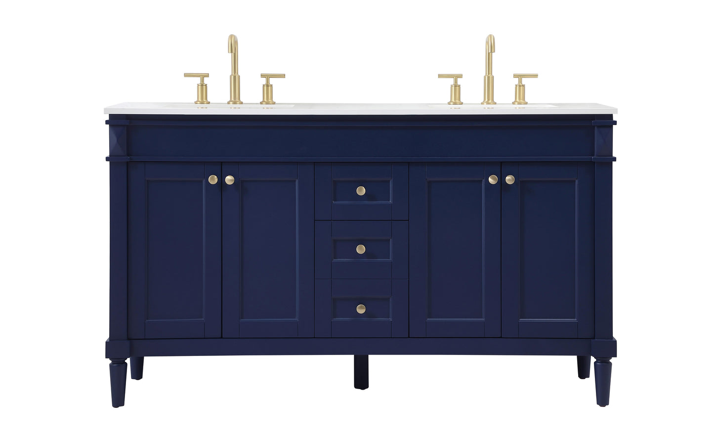 60 inch Double Bathroom Vanity in Blue - BC320D6035BL