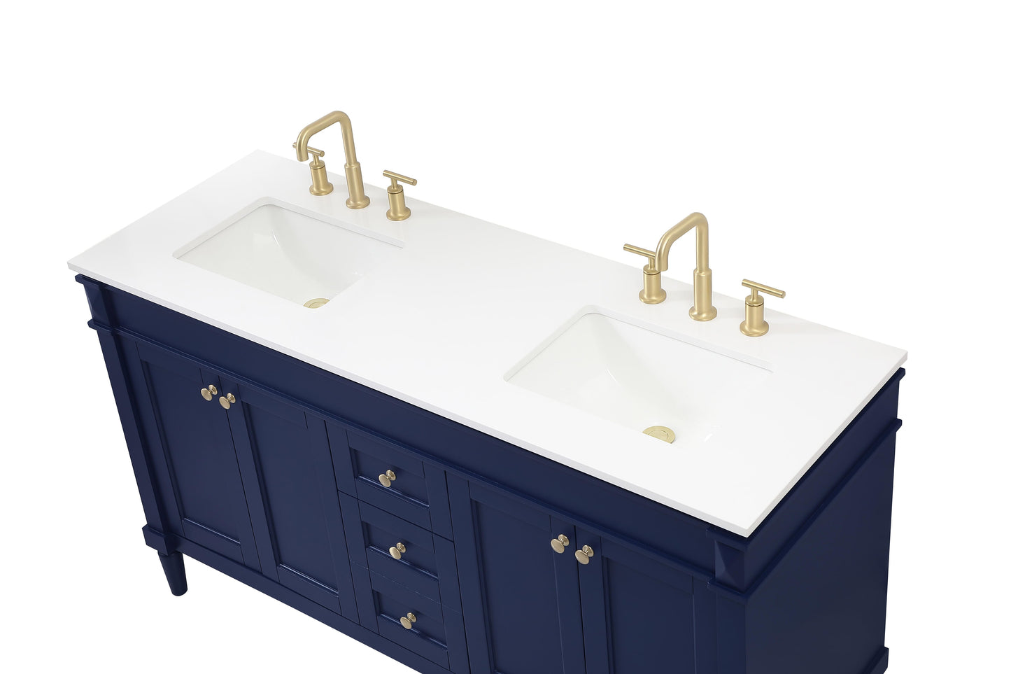 60 inch Double Bathroom Vanity in Blue - BC320D6035BL