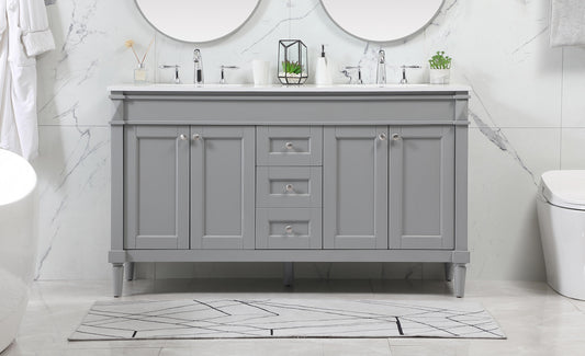 60 inch Double Bathroom Vanity in Grey - BC320D6035GR