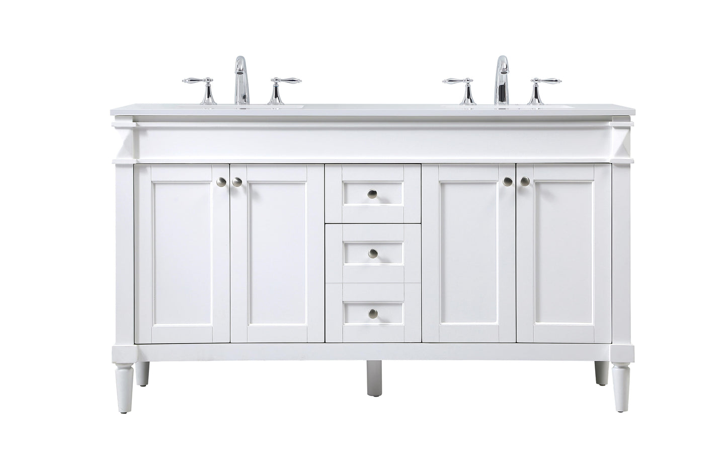 60 inch Double Bathroom Vanity in White - BC320D6035WH