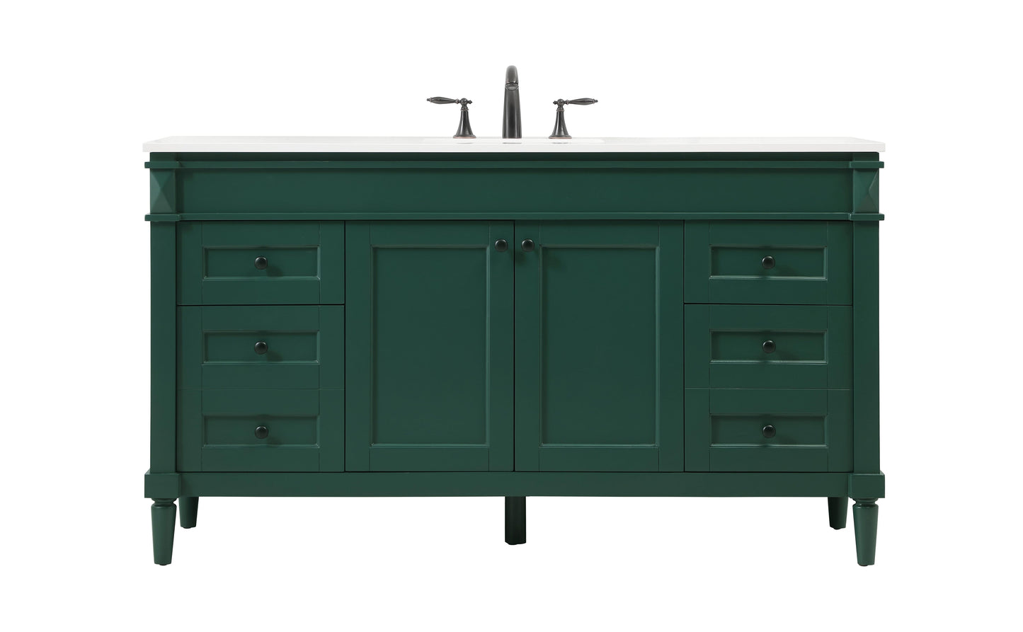 60 inch Single Bathroom Vanity in Green - BC3206035GN