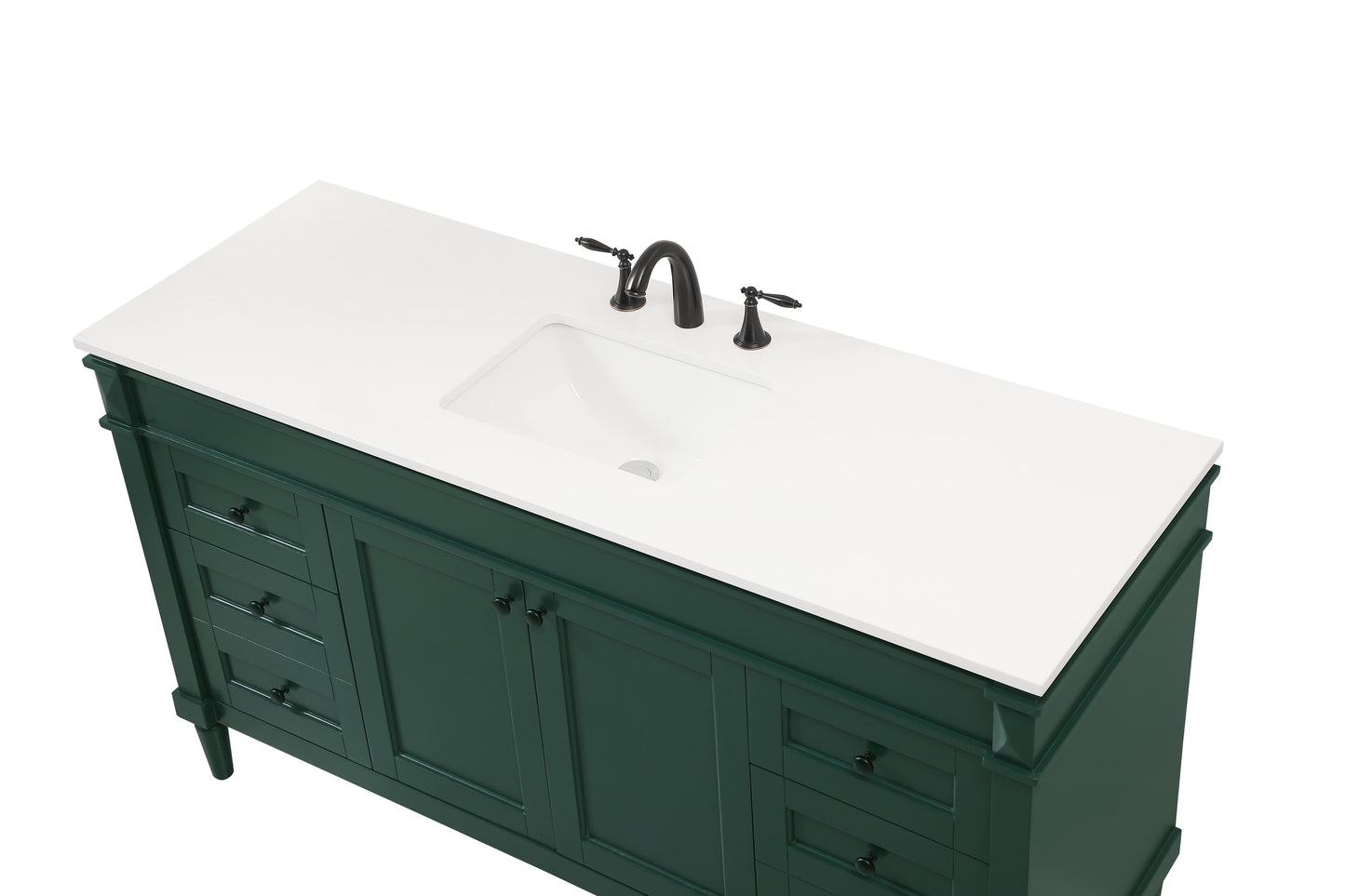 60 inch Single Bathroom Vanity in Green - BC3206035GN