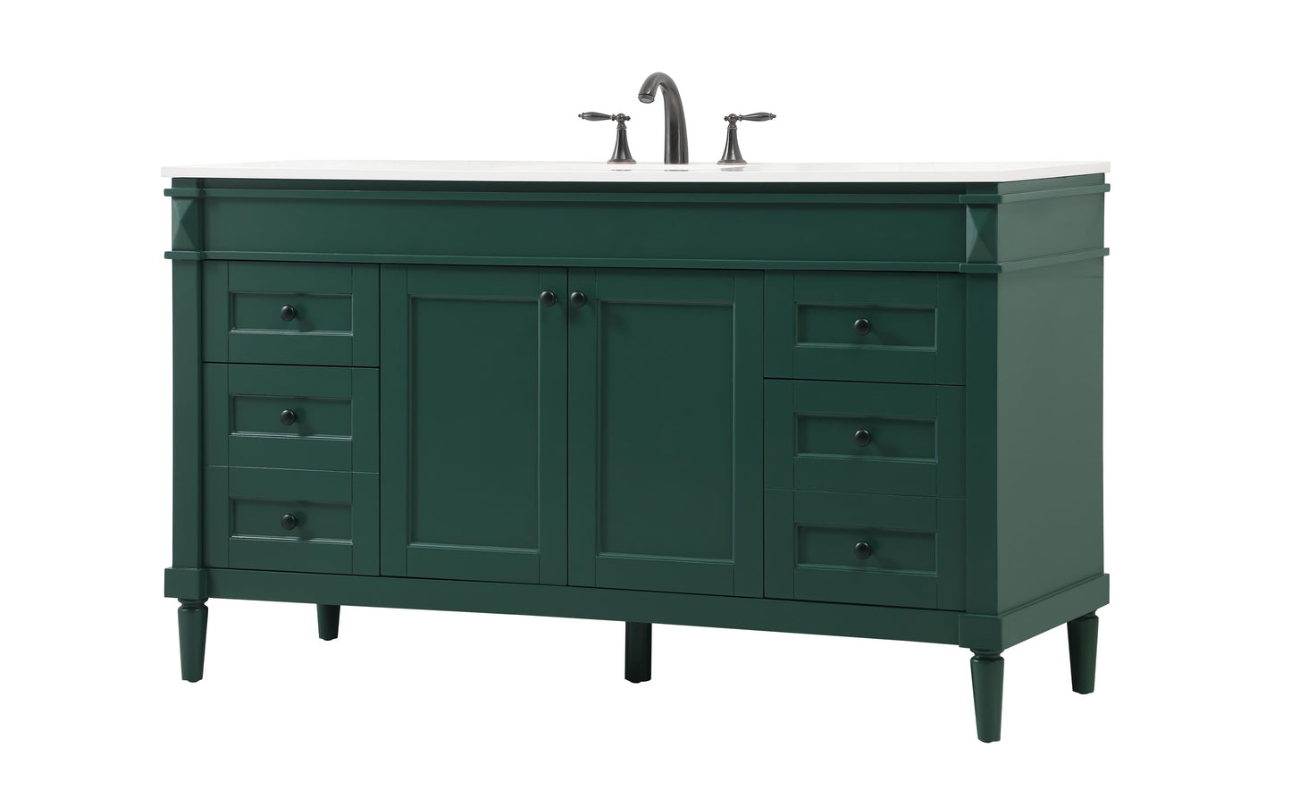 60 inch Single Bathroom Vanity in Green - BC3206035GN