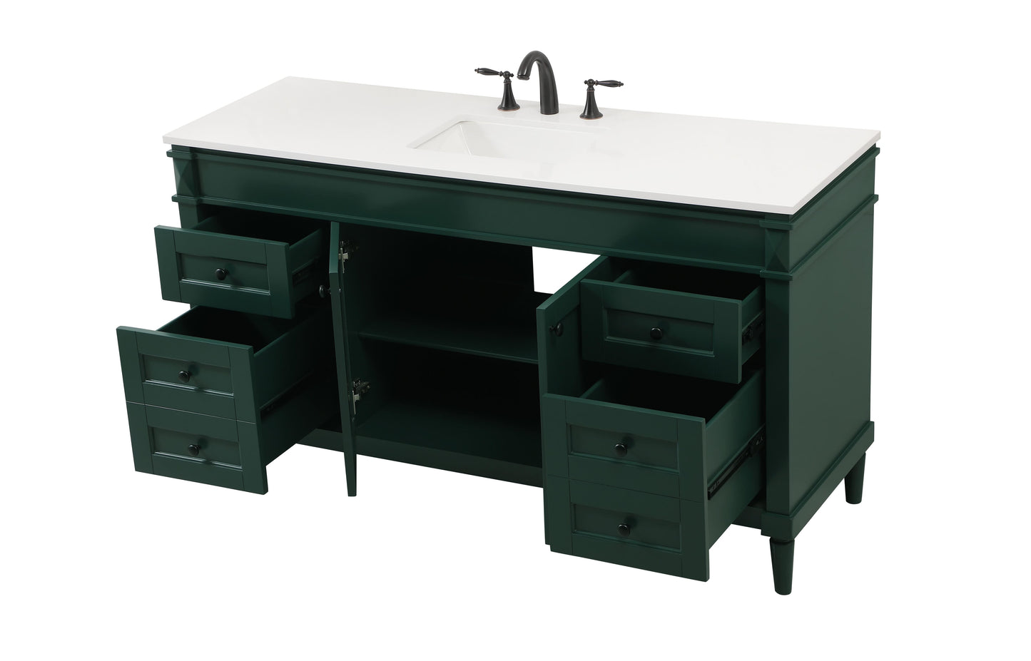 60 inch Single Bathroom Vanity in Green - BC3206035GN