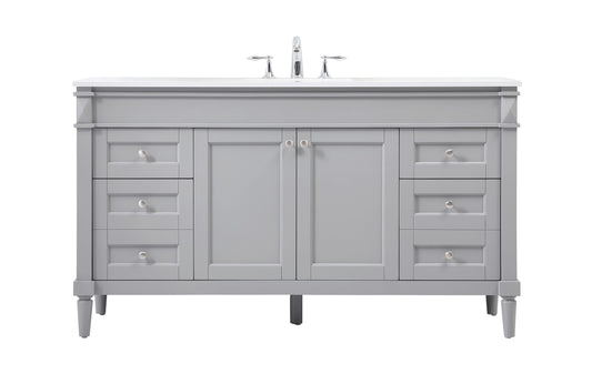 60 inch Single Bathroom Vanity in Grey - BC3206035GR