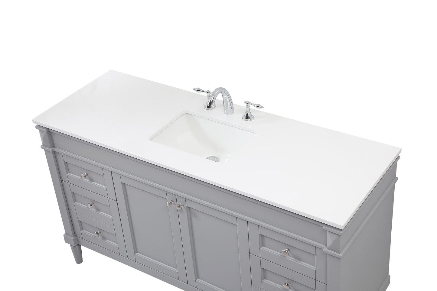 60 inch Single Bathroom Vanity in Grey - BC3206035GR