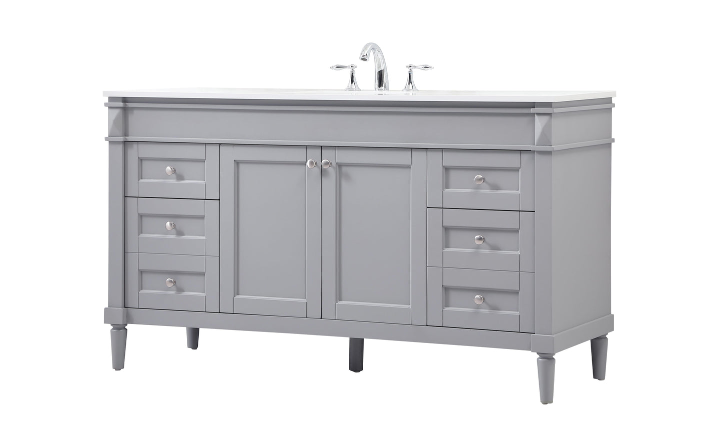 60 inch Single Bathroom Vanity in Grey - BC3206035GR