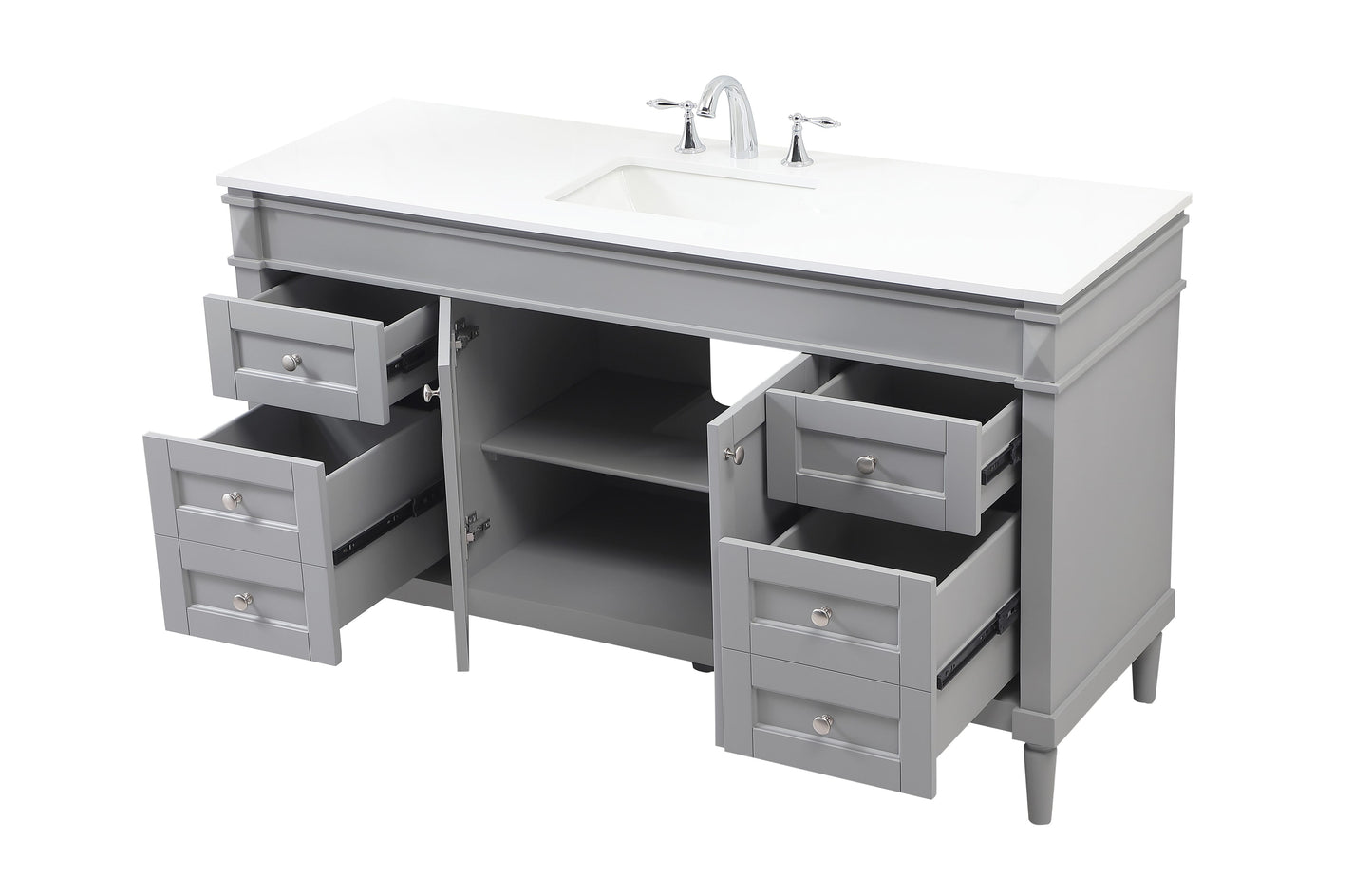 60 inch Single Bathroom Vanity in Grey - BC3206035GR