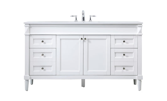 60 inch Single Bathroom Vanity in White - BC3206035WH