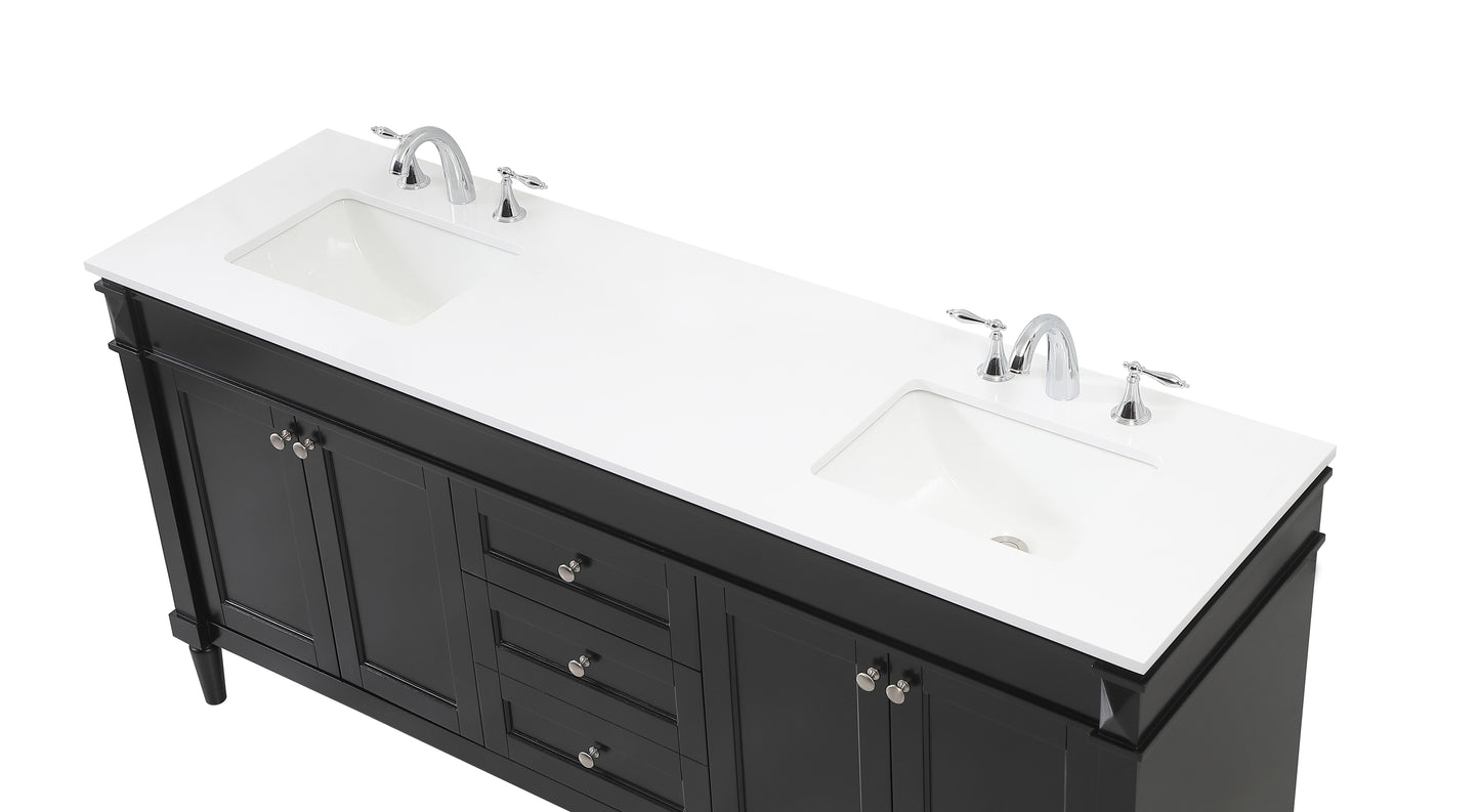 72 inch Double Bathroom Vanity in Black - BC320D7235BK