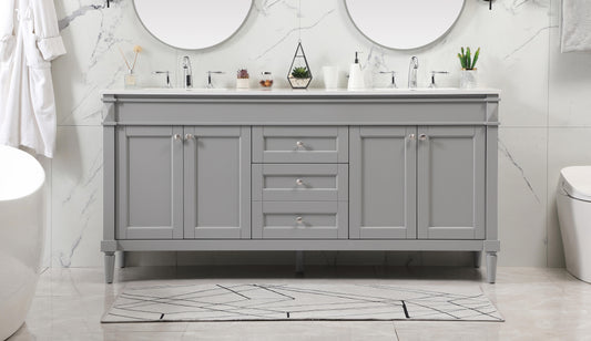 72 inch Double Bathroom Vanity in Grey - BC320D7235GR