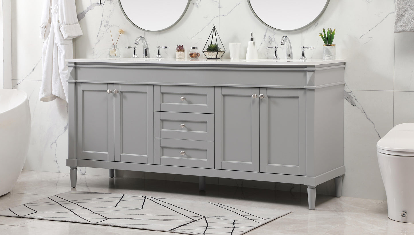 72 inch Double Bathroom Vanity in Grey - BC320D7235GR