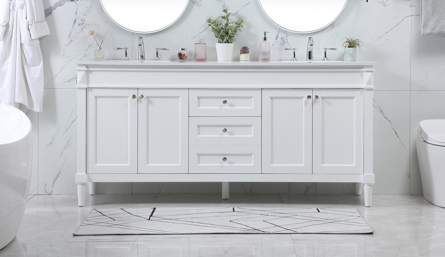 72 inch Double Bathroom Vanity in White - BC320D7235WH