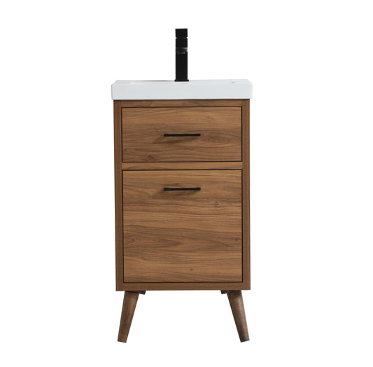 18 inch Bathroom Vanity in Walnut Brown - BC3301833WB