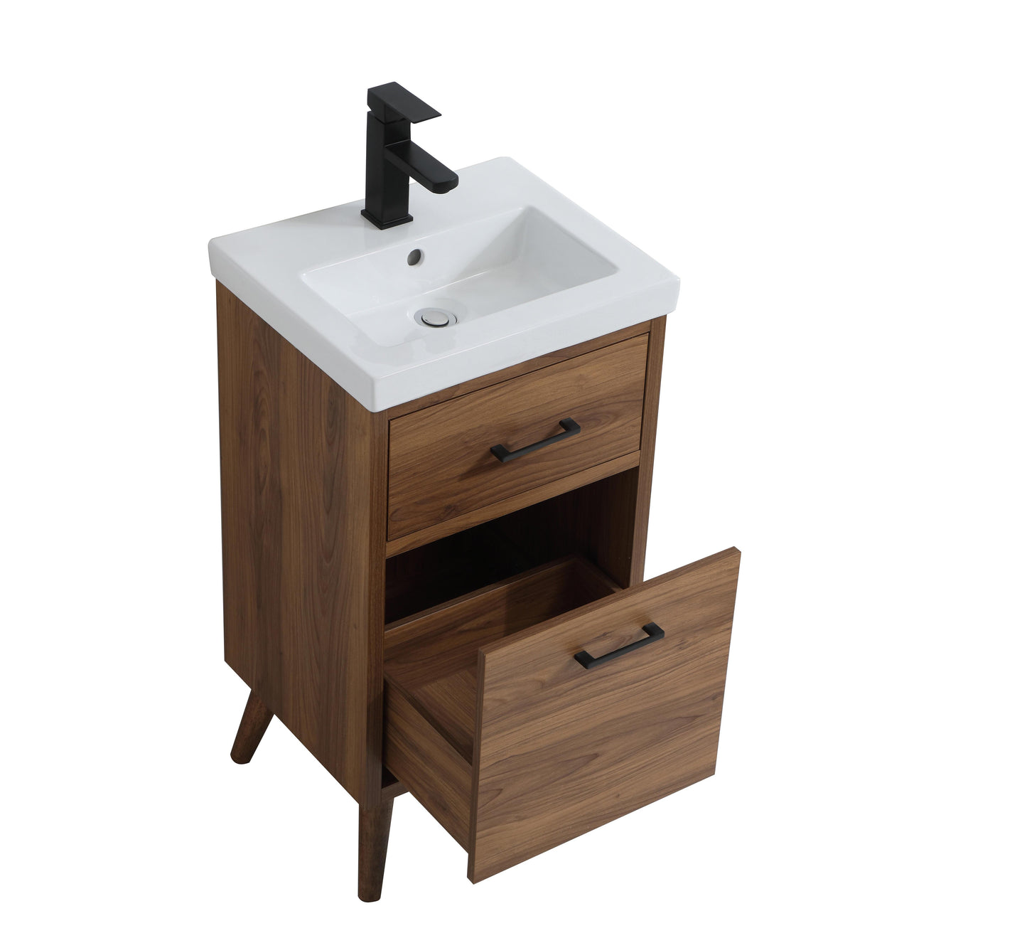 18 inch Bathroom Vanity in Walnut Brown - BC3301833WB